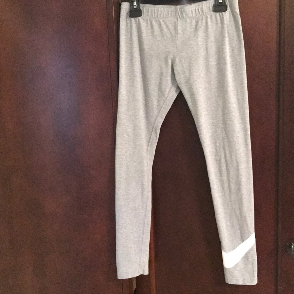 Nike Kids Gray Leggings with White Accent